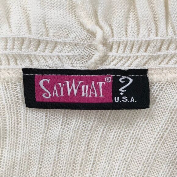 Vintage Cream Cottagecore Soft Girl Knit Coquette Ruffle Open Cardigan / S - Picture 6 of 6